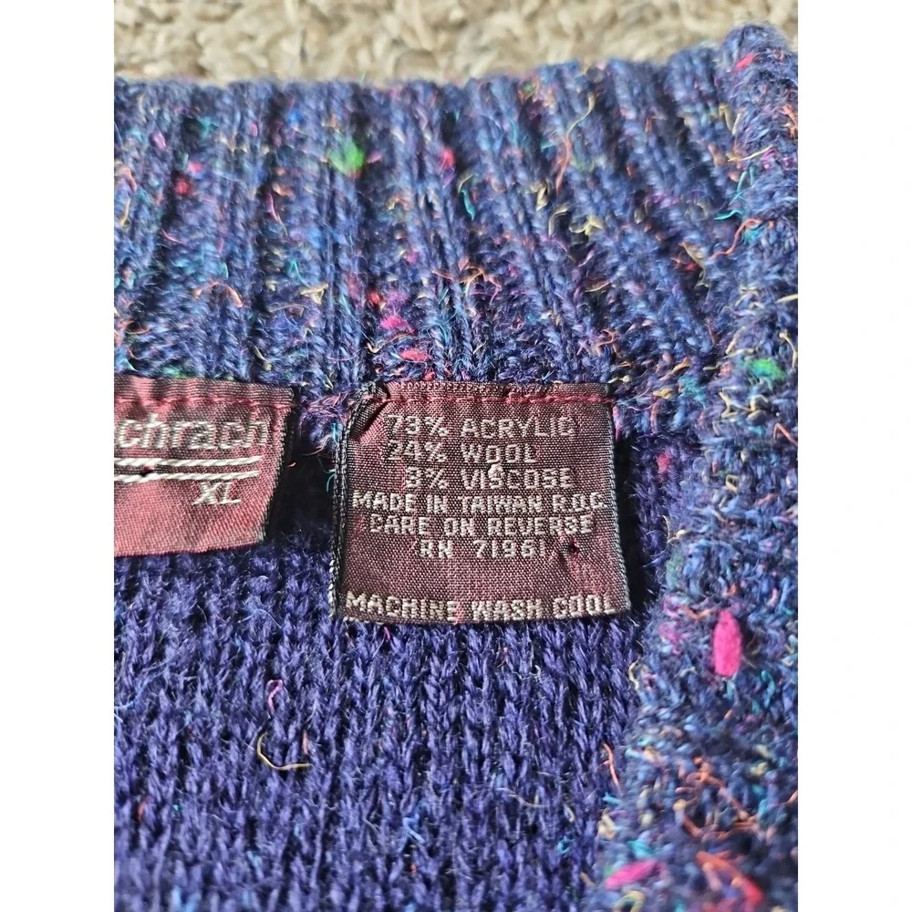 Vintage Mens Bachrach Sweater Vest Size XL Blue With Color Flecks